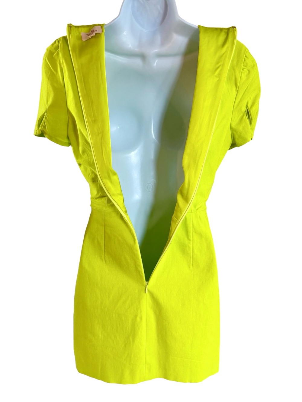Camila Coelho Sara Mini Dress Lime Cutout Chain Detail Size S - Picture 5 of 7